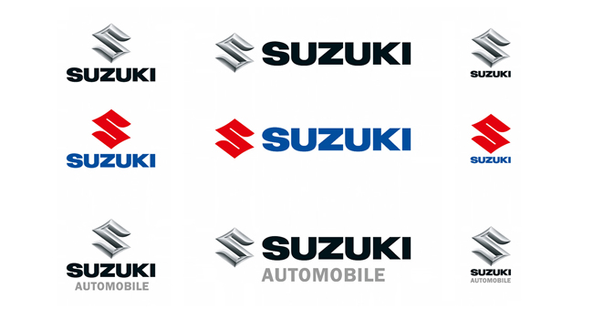 Variations of Suzuki logo